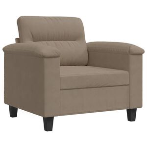 vidaXL Sill&oacute;n de tela de microfibra gris taup&eacute; 60 cm