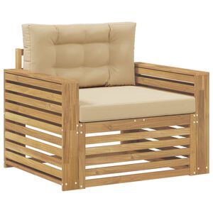 vidaXL Sof&aacute; de exterior Poli&eacute;ster y Beige