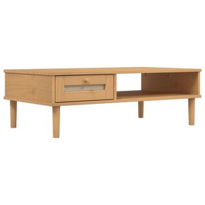 vidaXL Mesa de centro SENJA aspecto rat&aacute;n madera marr&oacute;n 100x55x33 cm