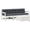 vidaXL Set muebles jard&iacute;n 4 pzas con cojines madera maciza pino blanco