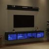 vidaXL Conjunto de mueble para TV de pared con LED 5 pcs Roble Negro