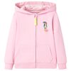 vidaXL Sudadera infantil con capucha y cremallera rosa 104