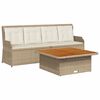 vidaXL Juego de sofás de jardín con cojines beige 3 pzas ratán PE