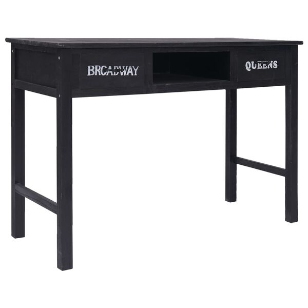 vidaXL Mesa consola de madera negra 110x45x76 cm