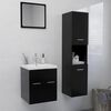 vidaXL Juego de muebles de ba&ntilde;o madera de ingenier&iacute;a negro