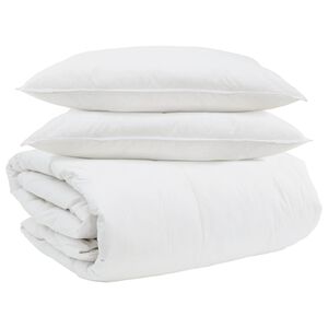 vidaXL Juego de Edred&oacute;n con almohada 3 uds. Pluma de pato