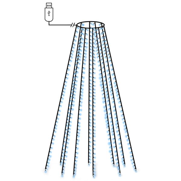vidaXL Red de luces de &aacute;rbol de Navidad 400 LEDs azul 400 cm