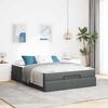 vidaXL Estructura de cama con colch&oacute;n 2 pcs Gris Tenue tela