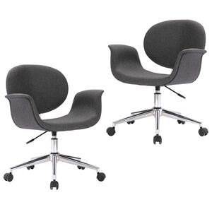 vidaXL Sillas de comedor giratorias 2 unidades tela gris