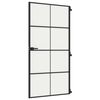 vidaXL Puerta interior delgada negra vidrio y aluminio 102,5x201,5 cm