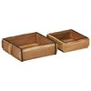 vidaXL Bandeja 2 pcs Marr&oacute;n 29 x 31 x 10 cm Madera s&oacute;lida recuperada