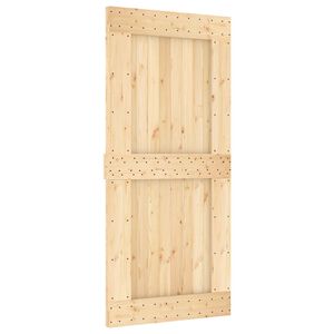 vidaXL Puerta Corredera NARVIK 95 x 210 cm (213,5 cm) Natural y negro