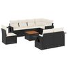 vidaXL Set de sof&aacute;s de jard&iacute;n 8 piezas y cojines rat&aacute;n sint&eacute;tico negro