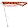 vidaXL Toldo automático LED sensor de viento naranja marrón 600x300 cm