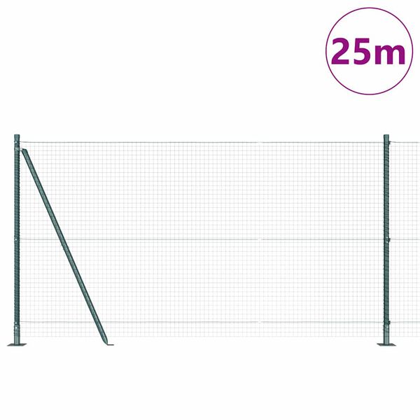 vidaXL Poste de Valla Verde 25 x 1,2 m (malla de 25 x 25 mm)