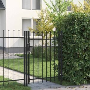 vidaXL Puerta de valla BOXTEL de una puerta con punta de acero, 1x1,2 m, negro