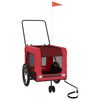 vidaXL Remolque de bicicleta mascotas hierro tela Oxford rojo negro