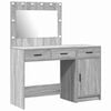 vidaXL Mesa de tocador con caj&oacute;n 2 pcs Gris Madera contrachapada