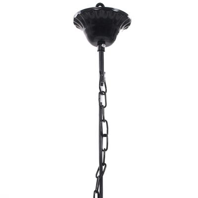 vidaXL Lámpara de araña de cristal 5 bombillas negra