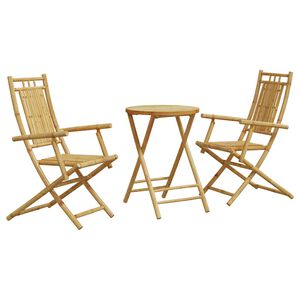 vidaXL Juego de mesa y sillas de jard&iacute;n 3 piezas bamb&uacute;