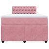 vidaXL Cama box spring con colch&oacute;n terciopelo rosa 120x190 cm