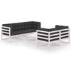 vidaXL Muebles de jard&iacute;n 6 piezas con cojines de madera de pino maciza
