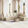 vidaXL Conjunto de sof&aacute; de jard&iacute;n 8 pcs Beige y Crema rat&aacute;n sint&eacute;tico