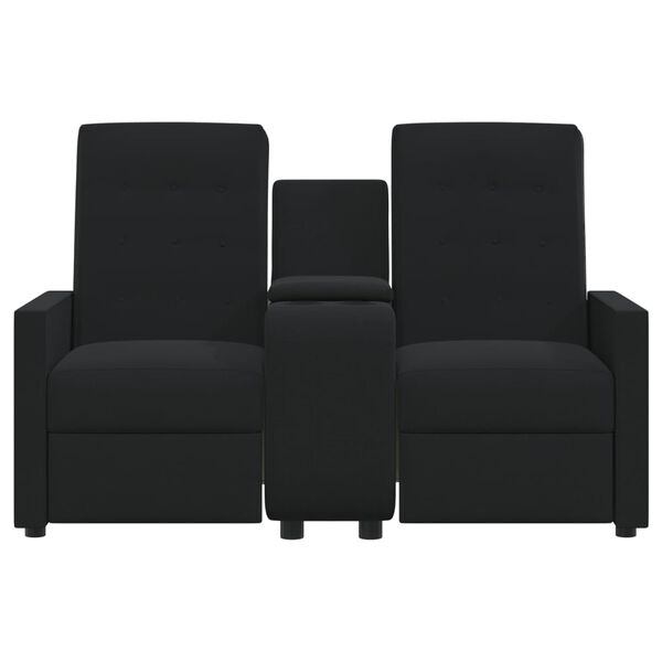 vidaXL Sill&oacute;n reclinable de 2 plazas con portavasos tela negro