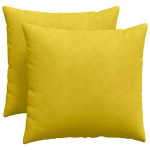 vidaXL Cojines de sof&aacute; 2 pcs Amarillo 50 x 50 cm Tela de pana