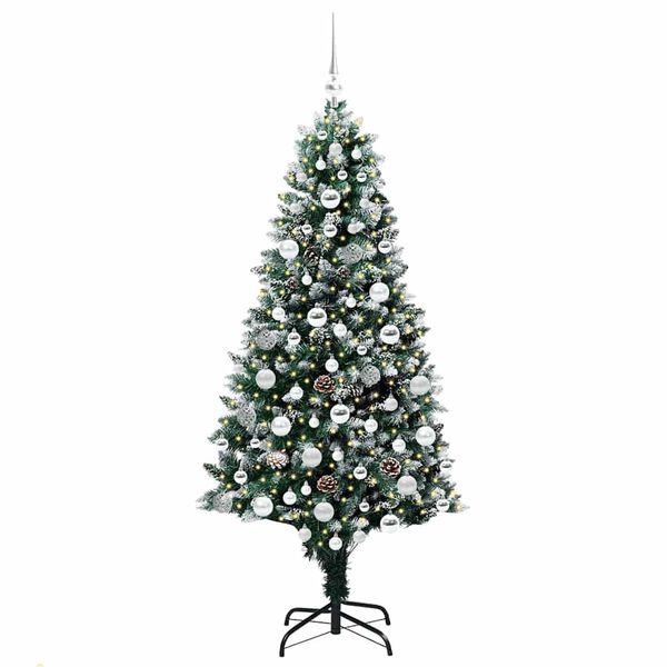 vidaXL &Aacute;rbol de Navidad artificial Verde 180 cm PVC y Acero y Pl&aacute;stico