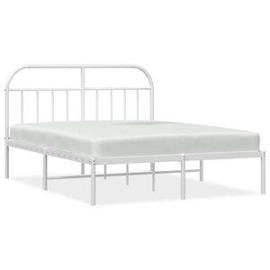 vidaXL Estructura cama sin colch&oacute;n con cabecero metal blanco 150x200cm