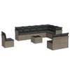 vidaXL Set de sof&aacute;s de jard&iacute;n 11 pzas y cojines rat&aacute;n sint&eacute;tico gris