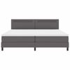 vidaXL Cama tipo Box Spring Gris 200 x 200 cm Cuero sint&eacute;tico