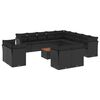 vidaXL Set sof&aacute;s de jard&iacute;n 14 pzas con cojines rat&aacute;n sint&eacute;tico negro