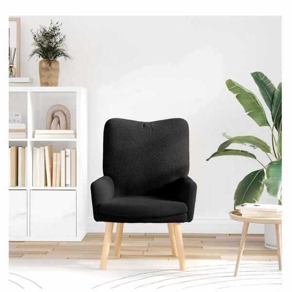vidaXL sillón Negro 63 x 67 x 94 cm Tela Sherpa