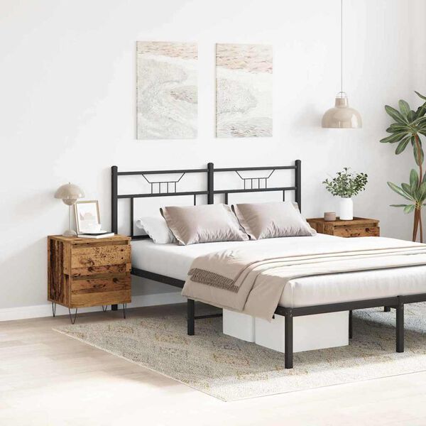 vidaXL Armario de Noche con caj&oacute;n 2 pcs Madera vieja 40 x 35 x 50 cm