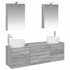 vidaXL Juego de muebles de ba&ntilde;o 5 uds. Sonoma gris