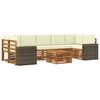 vidaXL Conjunto de sof&aacute;s de exterior 8 uds. Natural y Crema