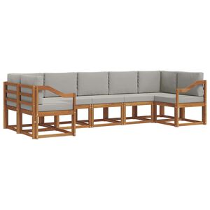 vidaXL Conjunto de sof&aacute;s de exterior 7 pcs Gris Natural y Claro