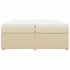 vidaXL Cama box spring con colch&oacute;n tela color crema 200x200 cm