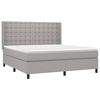 vidaXL Cama box spring con colch&oacute;n tela gris claro 160x200 cm