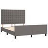 vidaXL Estructura de cama sin colch&oacute;n cuero sint&eacute;tico gris 140x200 cm