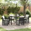 vidaXL Conjunto de Comedor de Jard&iacute;n 5 pcs Negro rat&aacute;n sint&eacute;tico