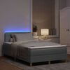 vidaXL Cama Box Spring LED con colch&oacute;n Gris Claro 120 x 190 cm tela