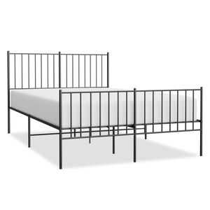 vidaXL Estructura cama sin colch&oacute;n con estribo metal negro 120x190 cm
