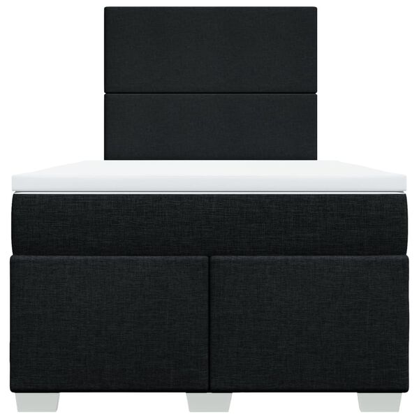 vidaXL Cama box spring con colch&oacute;n tela negro 120x190 cm
