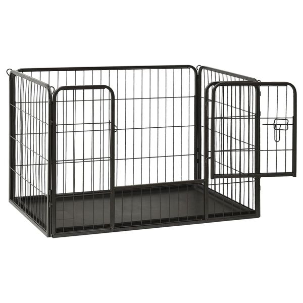 vidaXL Corral para perros cachorros acero 91,5x59x61 cm