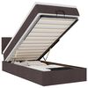 vidaXL Estructura cama otomana colch&oacute;n tela marr&oacute;n oscuro 80x200cm