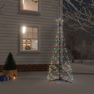 vidaXL Árbol de Navidad cónico 200 LED de colores 70x180 cm