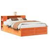 vidaXL Cama sin colch&oacute;n madera maciza de pino marr&oacute;n cera 140x190 cm